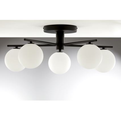 Jupiter 2049 - Prisadený luster PRATO 5xG9/14W/230V čierna/biela
