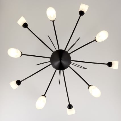 Jupiter 2056 - Luster na tyči GLORIOSA 10xG9/14W/230V čierna