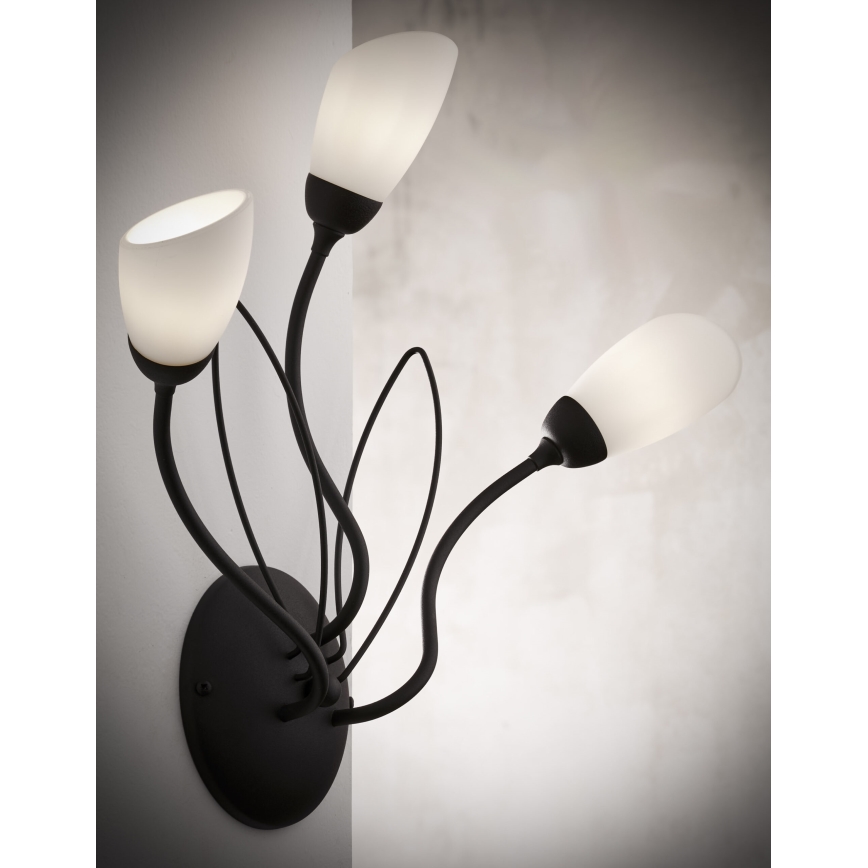 Jupiter 2059 - Nástenné svietidlo GLORIOSA 3xG9/14W/230V čierna