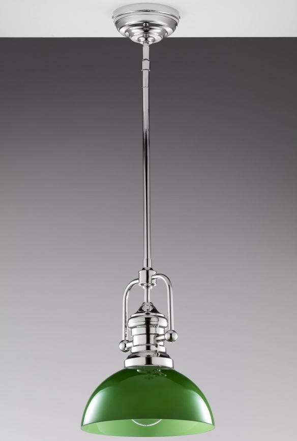 Jupiter 2071 - Luster na tyči PLATINO 1xE27/15W/230V zelená/lesklý chróm