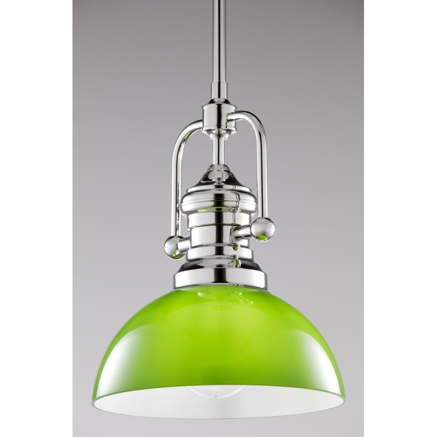 Jupiter 2071 - Luster na tyči PLATINO 1xE27/15W/230V zelená/lesklý chróm