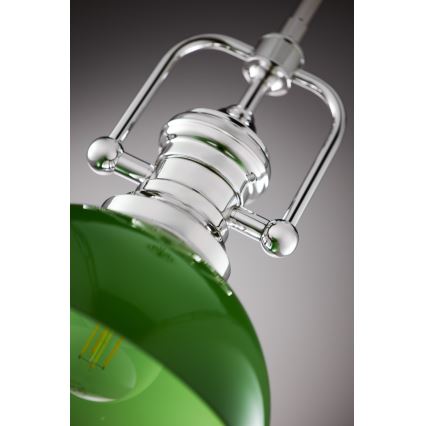 Jupiter 2071 - Luster na tyči PLATINO 1xE27/15W/230V zelená/lesklý chróm