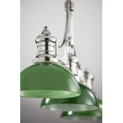 Jupiter 2072 - Luster na tyči PLATINO 3xE27/15W/230V zelená/lesklý chróm