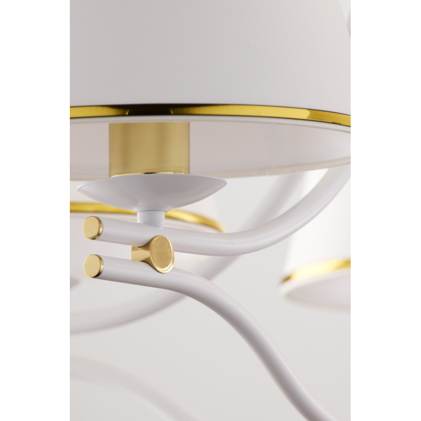 Jupiter 2084 - Závesný luster SAMBA na reťazi 5xE27/15W/230V biela/zlatá