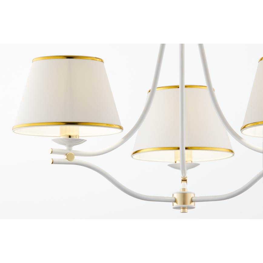 Jupiter 2085 - Luster na reťazi SAMBA 3xE27/15W/230V biela/zlatá