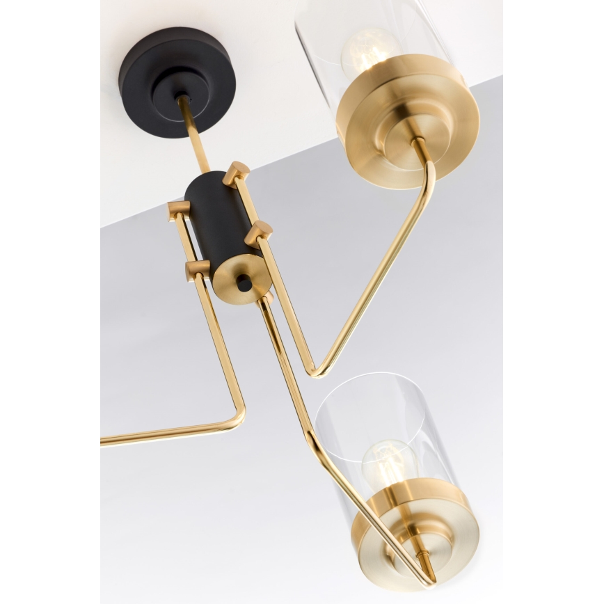 Jupiter 2087 - Luster na tyči RAMIREZ 3xE27/15W/230V zlatá/čierna