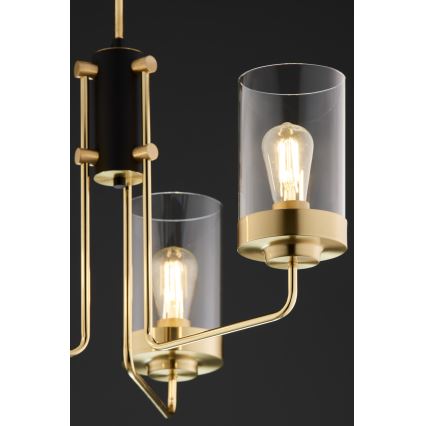Jupiter 2087 - Luster na tyči RAMIREZ 3xE27/15W/230V zlatá/čierna