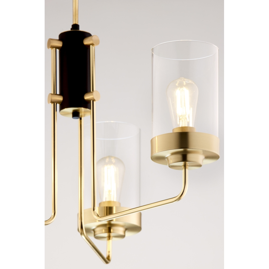 Jupiter 2087 - Luster na tyči RAMIREZ 3xE27/15W/230V zlatá/čierna