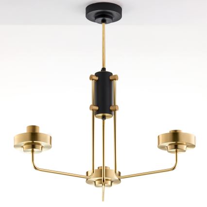 Jupiter 2087 - Luster na tyči RAMIREZ 3xE27/15W/230V zlatá/čierna