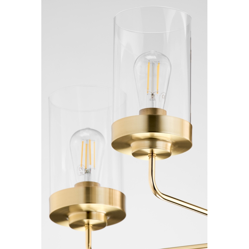 Jupiter 2088 - Luster na tyči RAMIREZ 5xE27/15W/230V zlatá/čierna