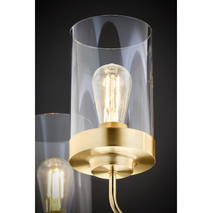 Jupiter 2088 - Luster na tyči RAMIREZ 5xE27/15W/230V zlatá/čierna