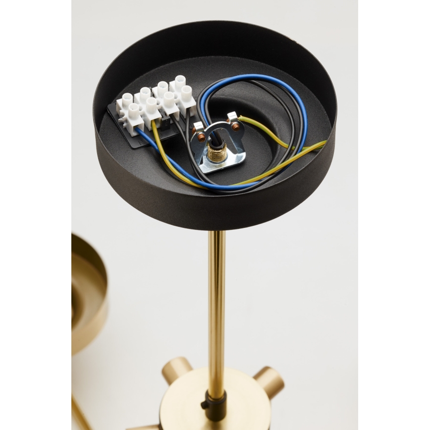 Jupiter 2089 - Luster na tyči RAMIREZ 6xE27/15W/230V zlatá/čierna