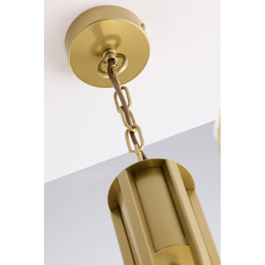 Jupiter 2095 - Závesný luster na retiazke ARTHUR 6xE27/15W/230V modrá/zlatá