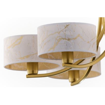 Jupiter 2098 - Luster na reťazi ARTHUR 6xE27/15W/230V biela/zlatá/mramorový dekor