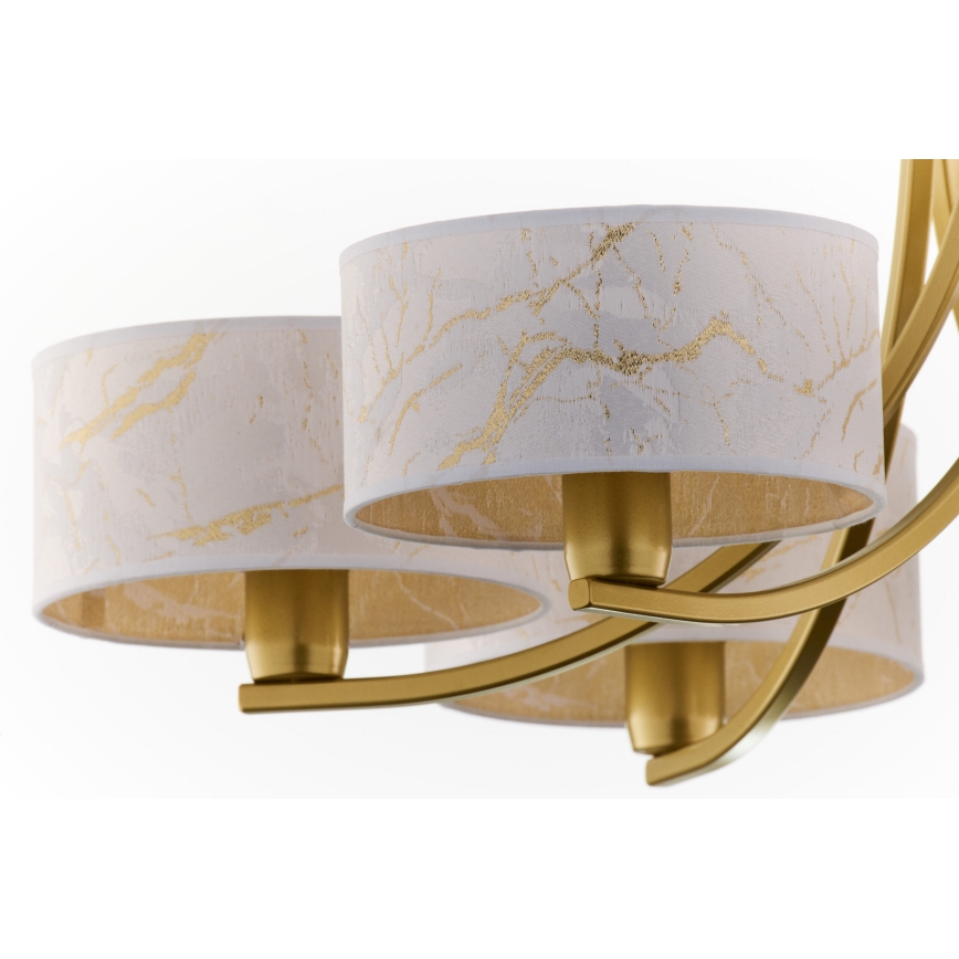 Jupiter 2098 - Luster na reťazi ARTHUR 6xE27/15W/230V biela/zlatá/mramorový dekor