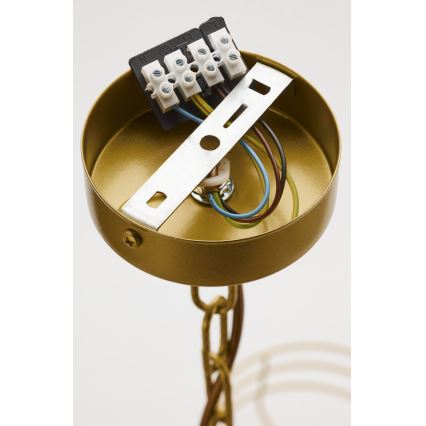 Jupiter 2098 - Luster na reťazi ARTHUR 6xE27/15W/230V biela/zlatá/mramorový dekor