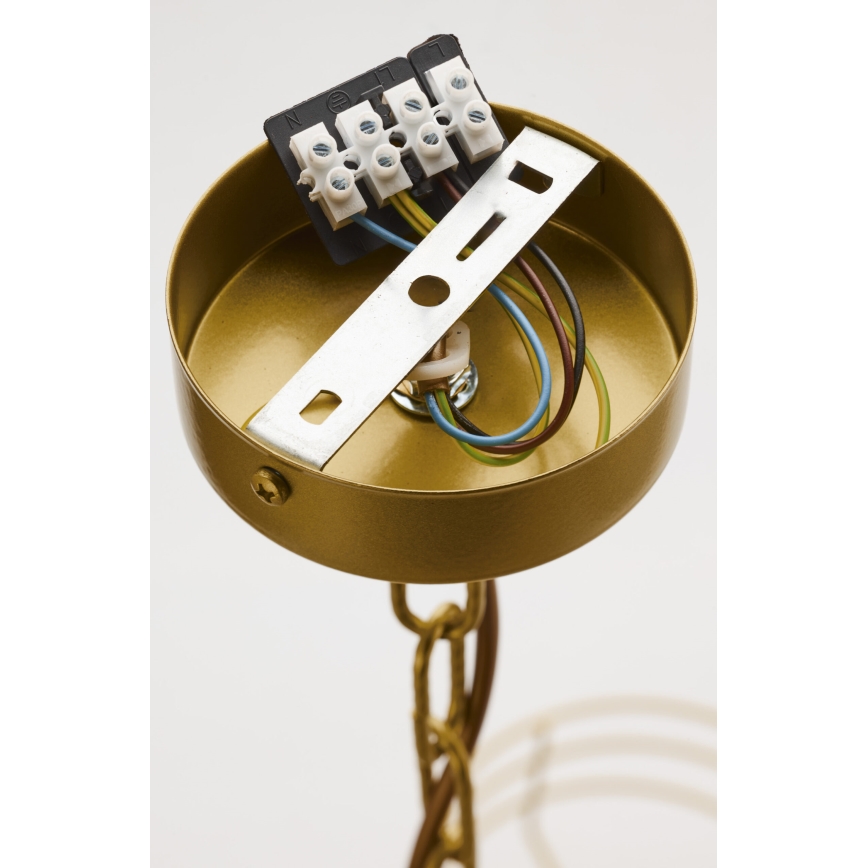 Jupiter 2098 - Luster na reťazi ARTHUR 6xE27/15W/230V biela/zlatá/mramorový dekor