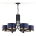 Jupiter 2102 - Luster na reťazi ARTHUR 6xE27/15W/230V modrá/čierna