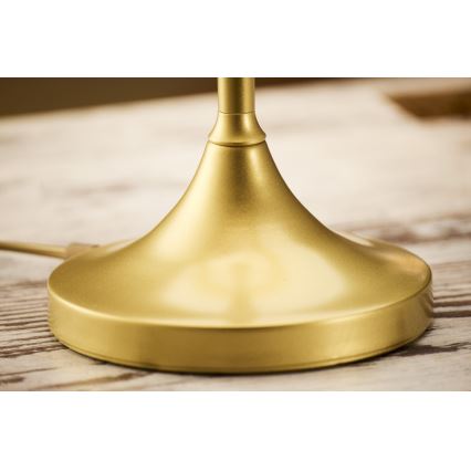 Jupiter 2112 - Stolová lampa KASZMIR 1xE27/15W/230V biela/zlatá/mramorový dekor