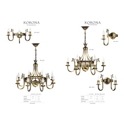 Jupiter 280 - KO K 2 - Nástenné svietidlo KORONA 2xE14/40W/230V