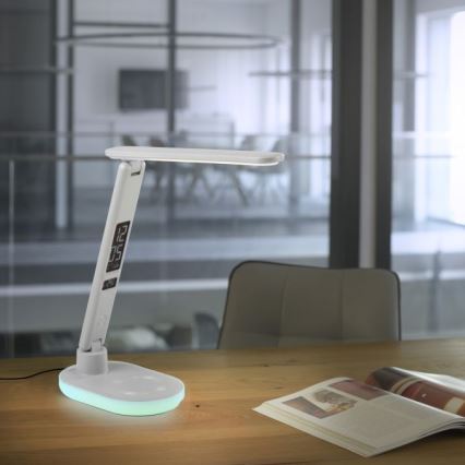 JUST LIGHT. 11018-16 - LED RGBW stmievateľná dotyková stolová lampa s bezdrôtovým nabíjaním TINA LED/4W/230V biela