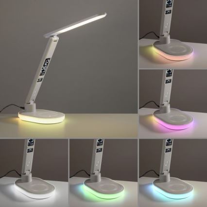 JUST LIGHT. 11018-16 - LED RGBW stmievateľná dotyková stolová lampa s bezdrôtovým nabíjaním TINA LED/4W/230V biela