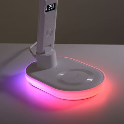 JUST LIGHT. 11018-16 - LED RGBW stmievateľná dotyková stolová lampa s bezdrôtovým nabíjaním TINA LED/4W/230V biela