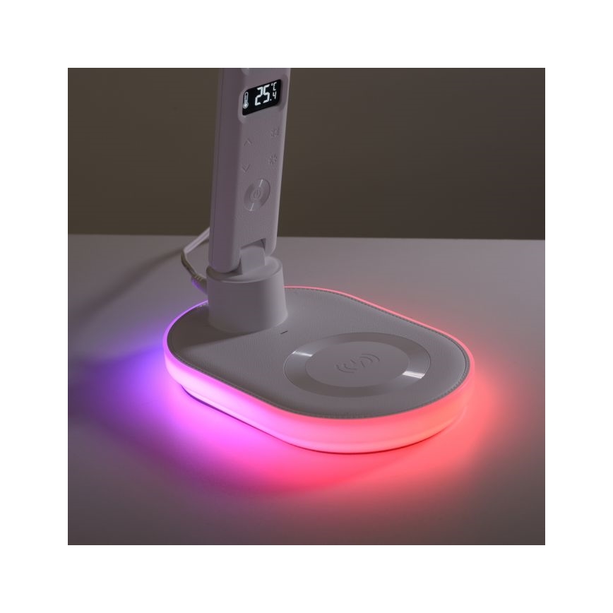 JUST LIGHT. 11018-16 - LED RGBW stmievateľná dotyková stolová lampa s bezdrôtovým nabíjaním TINA LED/4W/230V biela