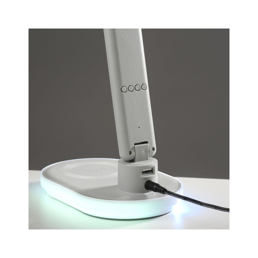 JUST LIGHT. 11018-16 - LED RGBW stmievateľná dotyková stolová lampa s bezdrôtovým nabíjaním TINA LED/4W/230V biela