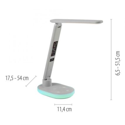 JUST LIGHT. 11018-16 - LED RGBW stmievateľná dotyková stolová lampa s bezdrôtovým nabíjaním TINA LED/4W/230V biela