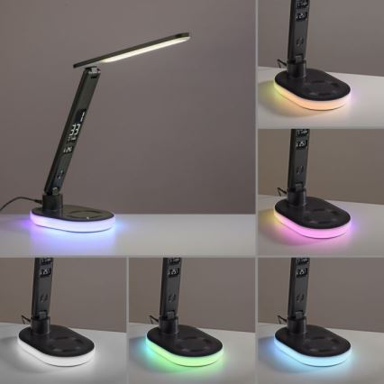 JUST LIGHT. 11018-18 - LED RGBW Stmívatelná dotyková stolní lampa s bezdrátovým nabíjením TINA LED/4W/230V černá