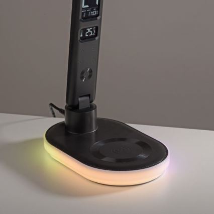 JUST LIGHT. 11018-18 - LED RGBW Stmívatelná dotyková stolní lampa s bezdrátovým nabíjením TINA LED/4W/230V černá