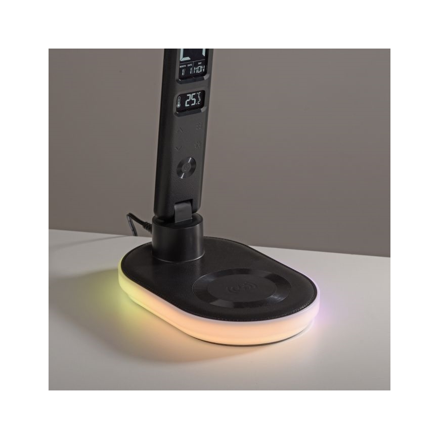 JUST LIGHT. 11018-18 - LED RGBW Stmívatelná dotyková stolní lampa s bezdrátovým nabíjením TINA LED/4W/230V černá