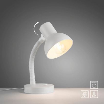 JUST LIGHT. 11080-16 - Flexibilná stolná lampa FLEXI 1xE27/25W/230V biela