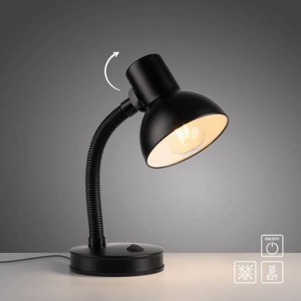 JUST LIGHT. 11080-18 - Flexibilní stolní lampa FLEXI 1xE27/25W/230V černá