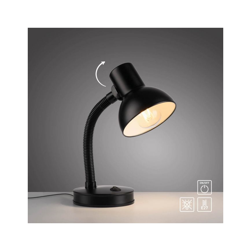 JUST LIGHT. 11080-18 - Flexibilní stolní lampa FLEXI 1xE27/25W/230V černá