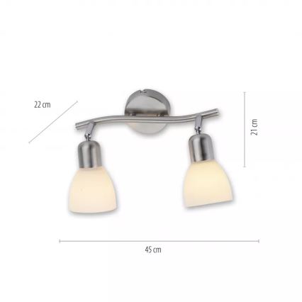 JUST LIGHT. 11952-55 - Bodové svietidlo KARO 2xE14/40W/230V matný chróm