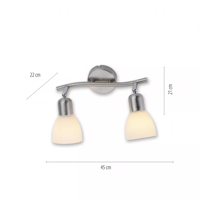 JUST LIGHT. 11952-55 - Bodové svietidlo KARO 2xE14/40W/230V matný chróm