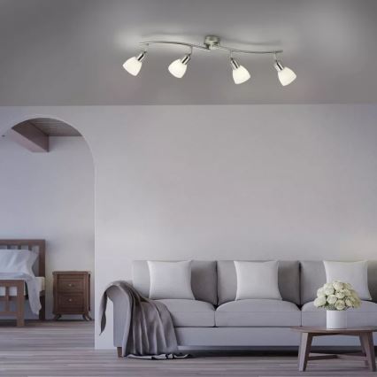 JUST LIGHT. 11954-55 - Bodové svietidlo KARO 4xE14/40W/230V matný chróm