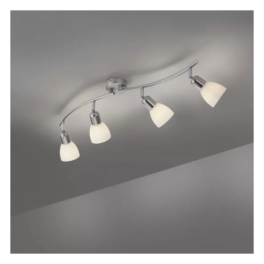 JUST LIGHT. 11954-55 - Bodové svietidlo KARO 4xE14/40W/230V matný chróm