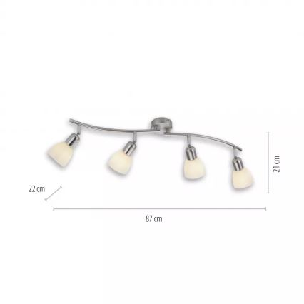 JUST LIGHT. 11954-55 - Bodové svietidlo KARO 4xE14/40W/230V matný chróm