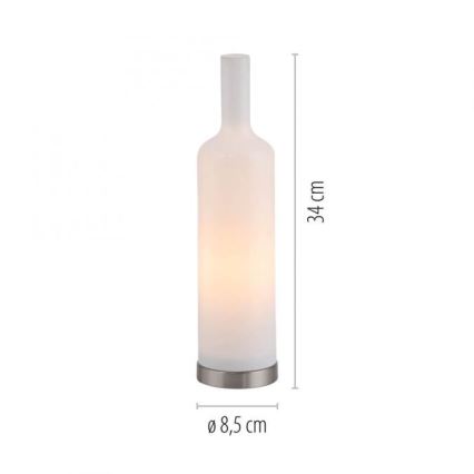 JUST LIGHT. 14006-16 - Stolná lampa BOTTLE 1xE14/25W/230V biela