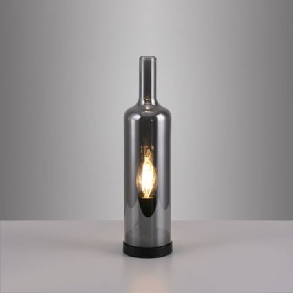 JUST LIGHT. 14006-25 - Stolová lampa BOTTLE 1xE14/25W/230V čierna/dymová