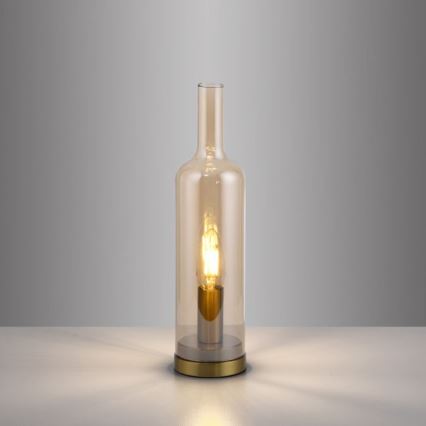 JUST LIGHT. 14006-27 - Stolová lampa BOTTLE 1xE14/25W/230V béžová/dymová