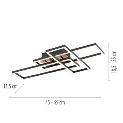 JUST LIGHT. 14051-79 - LED stropné svietidlo AKUSTIKA LED/20,5W/230V dub/čierna