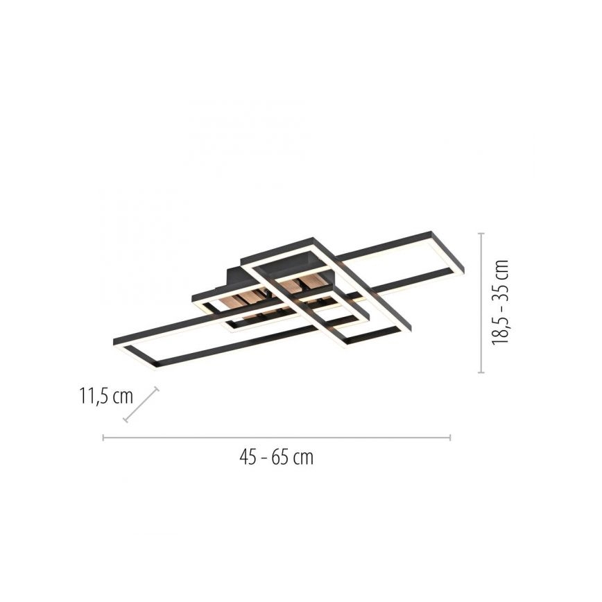 JUST LIGHT. 14051-79 - LED stropné svietidlo AKUSTIKA LED/20,5W/230V dub/čierna