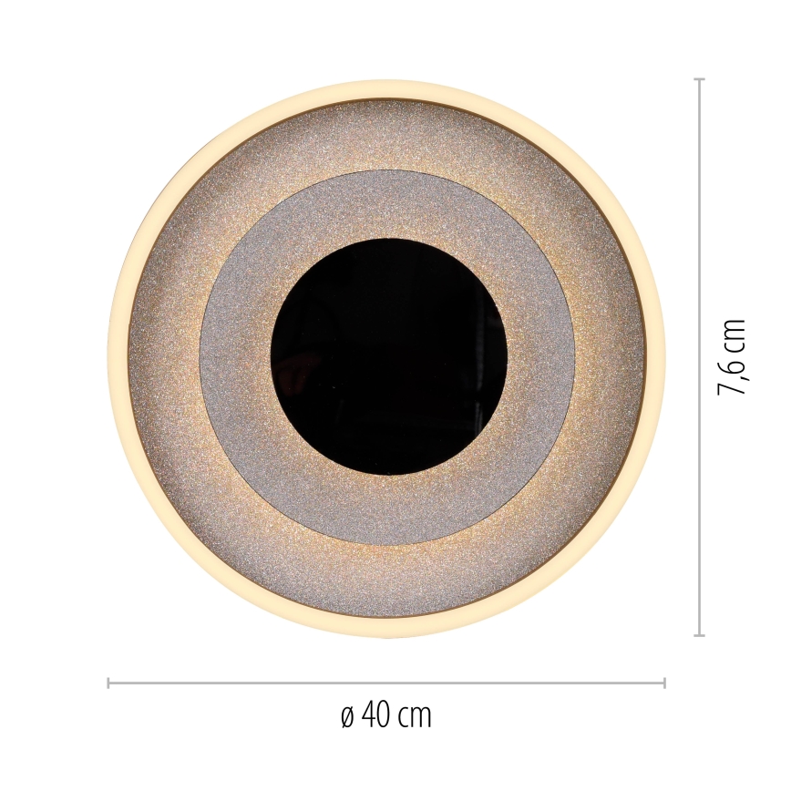 JUST LIGHT. 14409-21 - LED stropné svietidlo GLITTY LED/22W/230V priemer 40 cm čierna