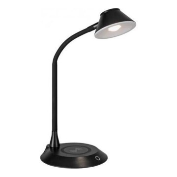 JUST LIGHT. 14414-18 - Dimmovateľná flexibilná dotyková stolná lampa s bezdrôtovým nabíjaním PUCKI LED/4,5W/230V čierna