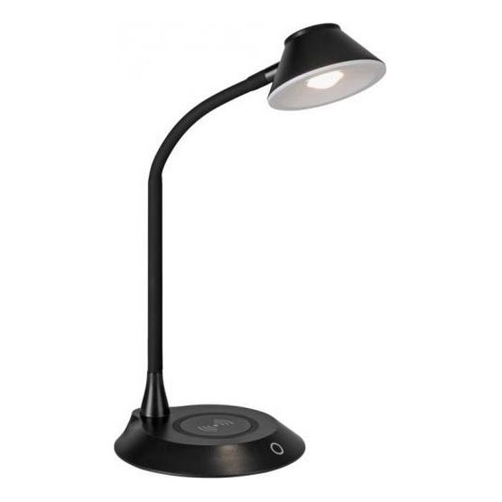 JUST LIGHT. 14414-18 - Dimmovateľná flexibilná dotyková stolná lampa s bezdrôtovým nabíjaním PUCKI LED/4,5W/230V čierna