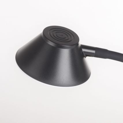 JUST LIGHT. 14414-18 - Dimmovateľná flexibilná dotyková stolná lampa s bezdrôtovým nabíjaním PUCKI LED/4,5W/230V čierna